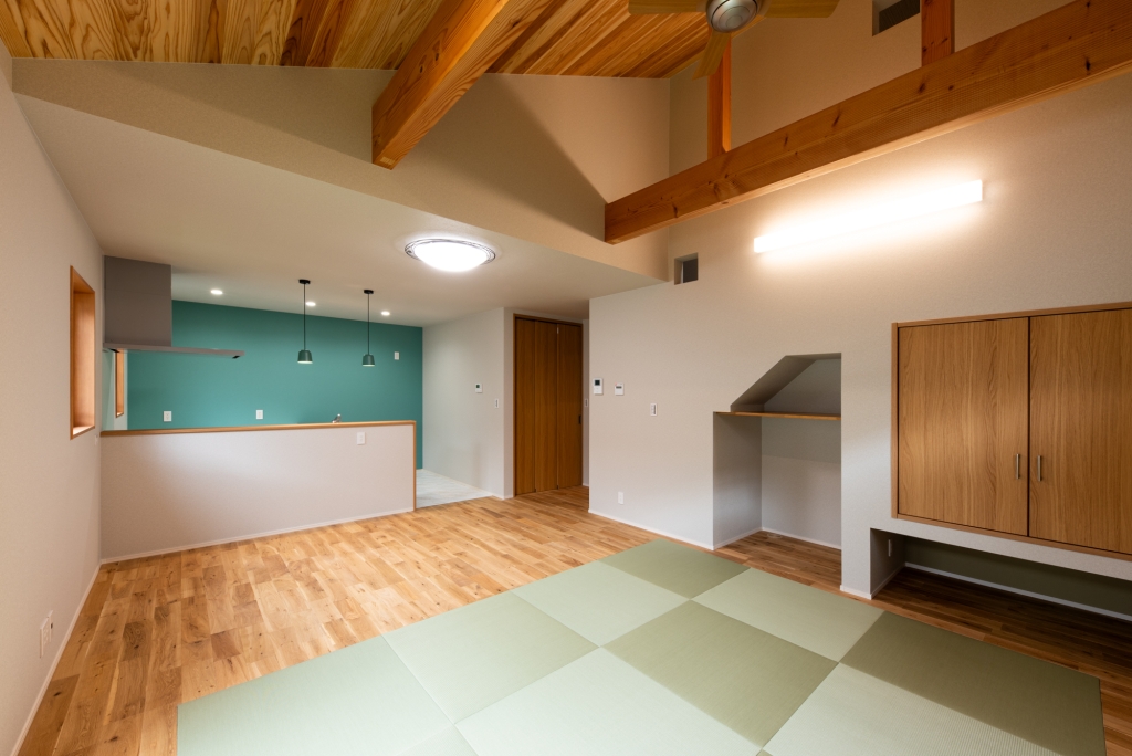 ロフトと勾配天井のある平屋|大黒建設｜いつまでも安心して暮らせる住まいを